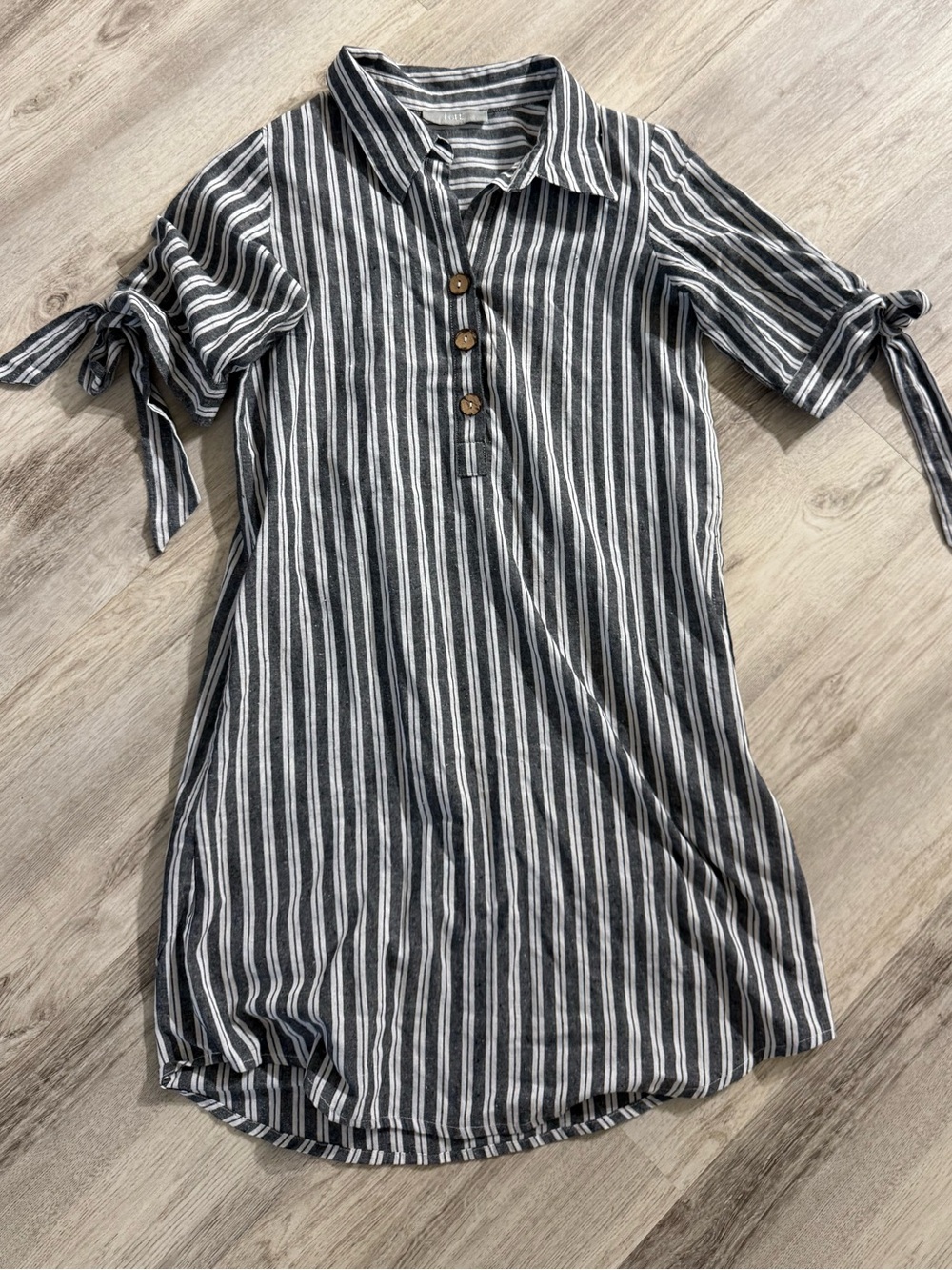 J. Gee Gray and White Striped Dress